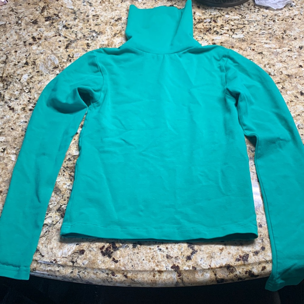 Los Angeles Apparel cotton spandex turtleneck body con crop top - Picture 1 of 3